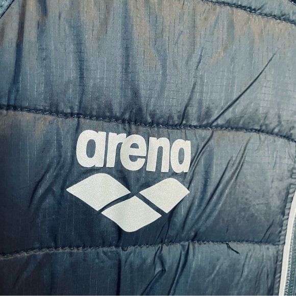 Arena Team Line Knit Quilted Swimmer Jacket Unisex Size Large - Picture 4 of 16